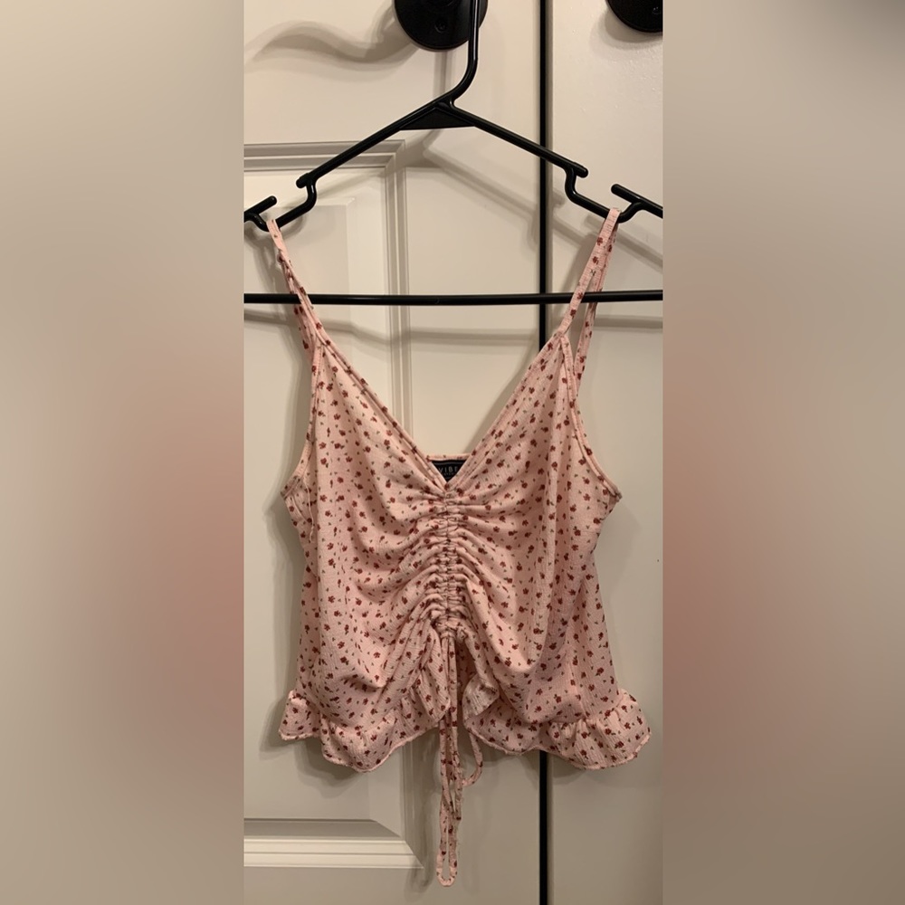 floral cropped tank with sinch